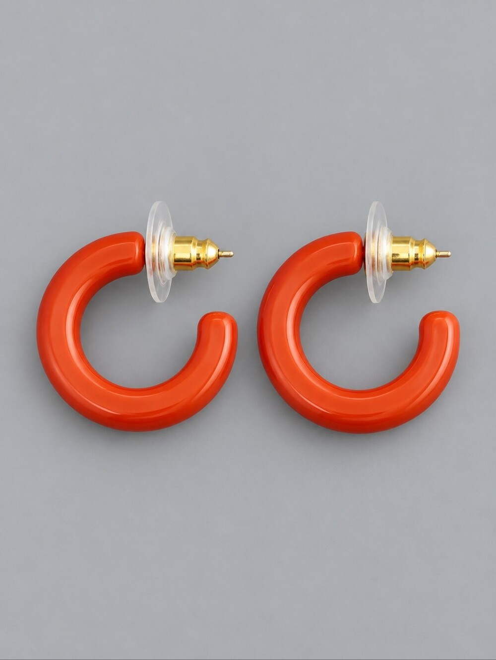 3/$30 VTG Red Acrylic Holiday Hoop Post Earrings